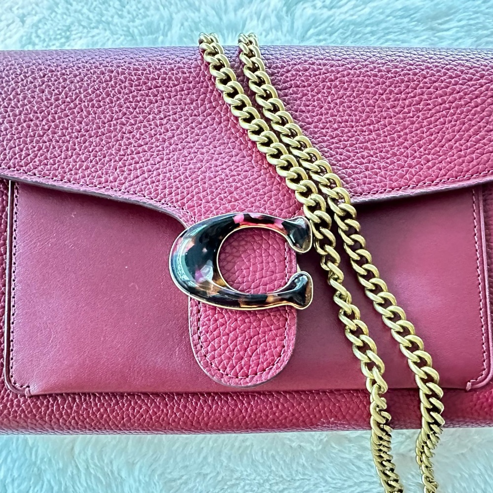 Coach Red Crossbody Bag with Gold Chain